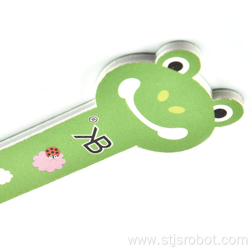 New Style Cute Double Sided Printed EVA frog Shape Sponge Nail File For Nail Tool